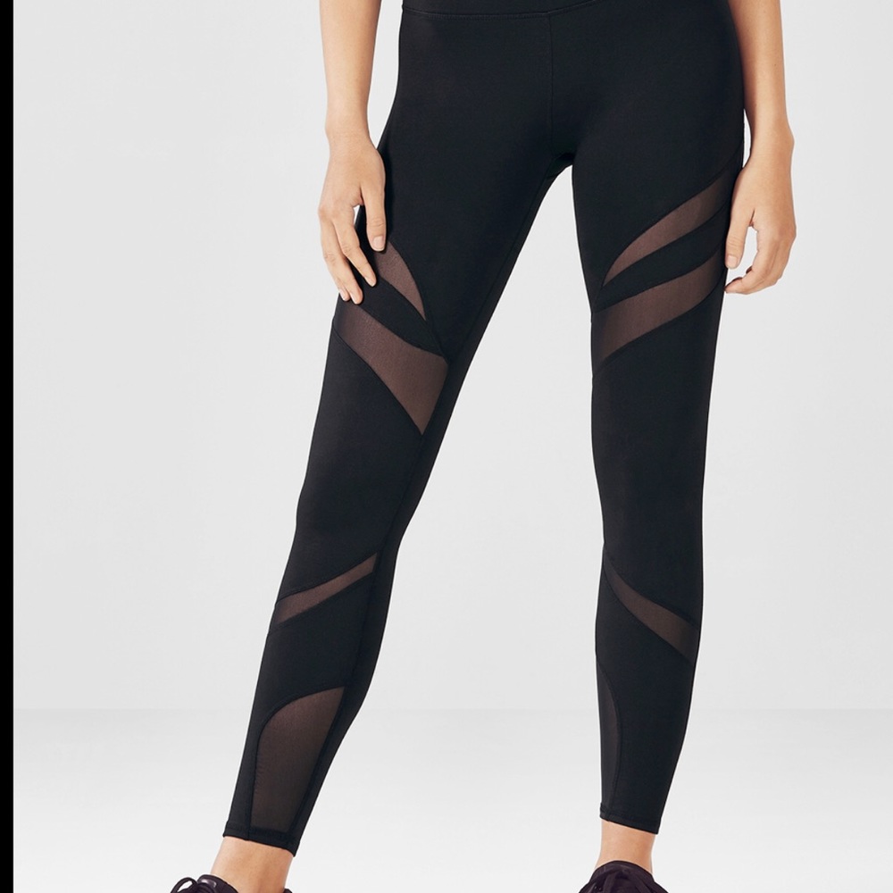 Fabletics 7/8 Powerhold Paneled Mesh Leggings